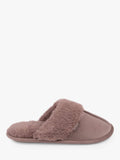 Totes Ladies Velour Mule Slippers- Mink