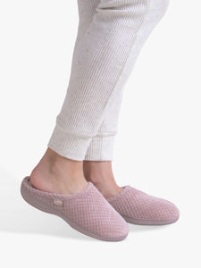 Isotoner Ladies Popcorn Terry Mule Slipper- Pink