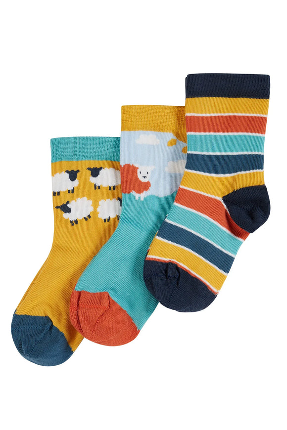 FRUGI LITTLE SOCKS 3 PACK-COUNTING SHEEP