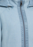 Barbara Lebek Blue Woolen Jacket with Hood