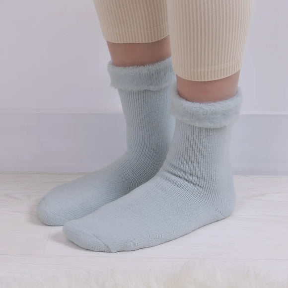 Recycled Brushed Thermal Bed Socks - Blue