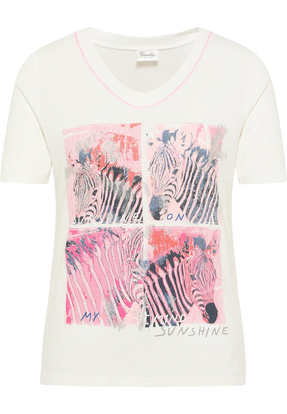 Barbara Lebek White & Pink Mix T-Shirt