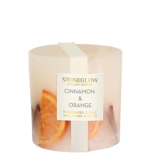 Seasonal Collection - Cinnamon & Orange - Scented Candle - Inclusion Pillar