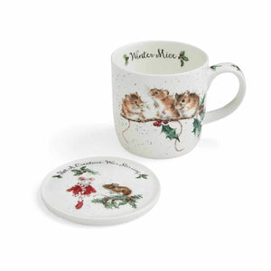 Wrendale Winter Mice Mug & Coaster