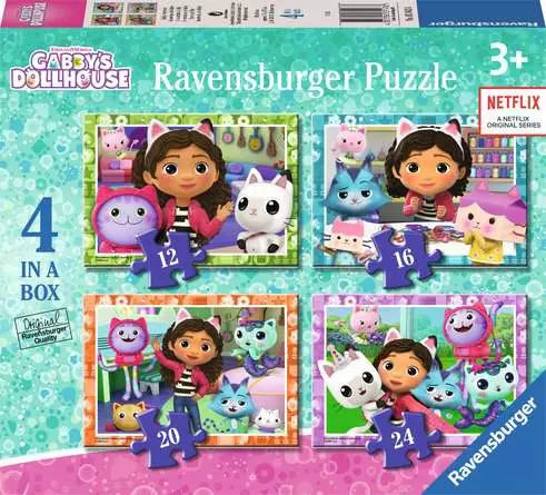 Children’s Puzzle Gabby’s Dollhouse, 4 in a Box - 12 + 16 + 20 + 24 Pieces Puzzle