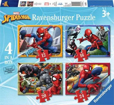Children’s Puzzle Spider-Man, 4 in a box - 12 + 16 + 20 + 24 Pieces Puzzle