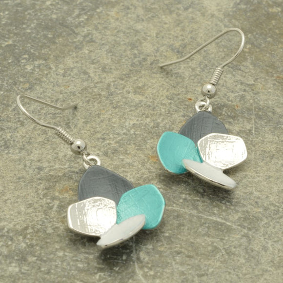 Grey And Mint Earrings