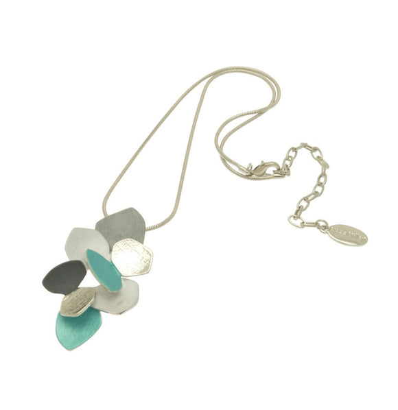 Grey And Mint Green Cluster Necklace