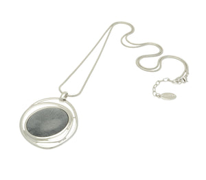 Long Grey Swirl Necklace