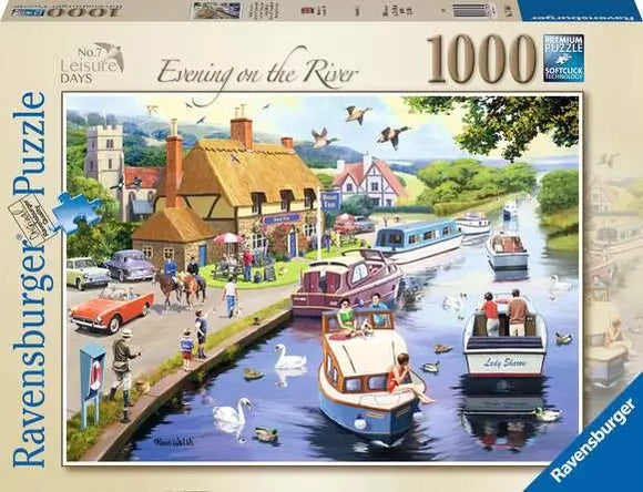 Jigsaw Puzzle Leisure Days No.7, Evening on the River - 1000 Pieces Puzzle