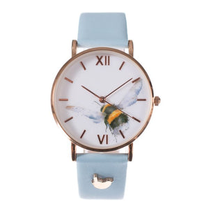 Flight of the Bumbleee Watch - Blue Leather Strap
