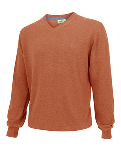 Hoggs of Fife Mens Stirling Cotton Pullover - Rust