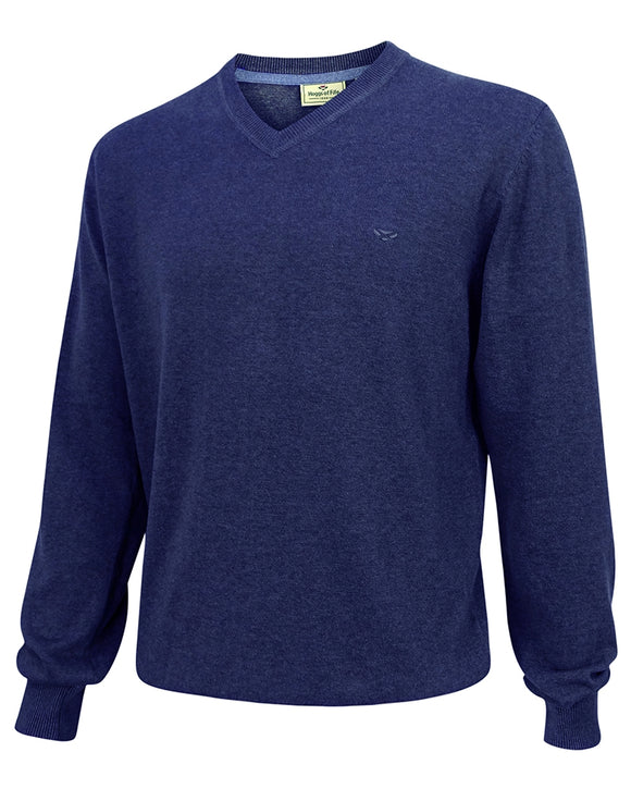 Hoggs of Fife Mens Stirling Cotton Pullover - Navy