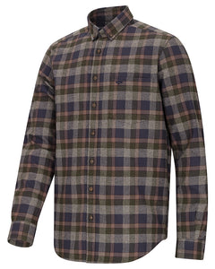 Hoggs of Fife Mens Kirkwall Brushed Flannel Check Shirt Navy/Green