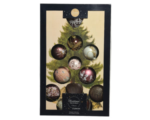 Ornament glass baubles box of 12