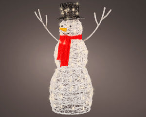 LED snowman gb soft acrylic snowman flashing effect outdoor
