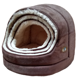 NORDIC HOODED BED BROWN - Select Size