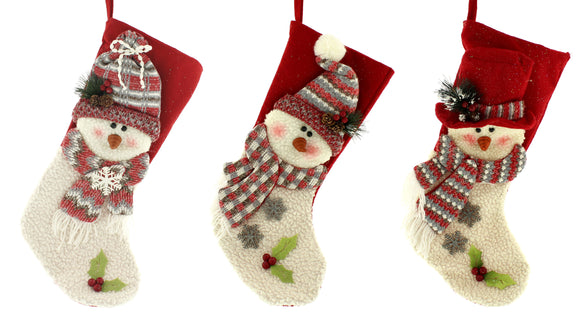 55cm Snowmen Stocking