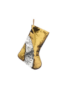46cm Gold and Silver Sequin Stocking