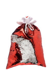 70cm Red and Silver Sequin Sack