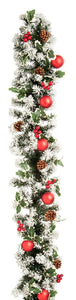 270cm frosted holly garland