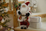 45cm standing traditional santa with stocking