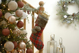 48cm red tartan stocking