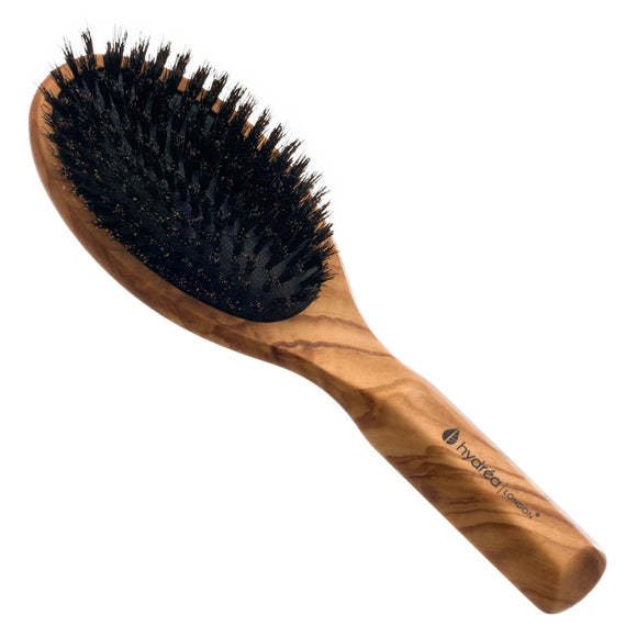 Olive Wood Hair Brush with Wild Boar Bristles
