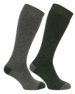 Hoggs of Fife Mens Country Long Socks (twin Pack) Tweed/Loden