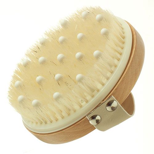 Detox Massage Brush with Natural Bristles & Flexable Rubber Nodules